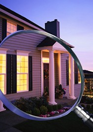 Magnified view of home inspection