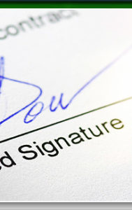 Signature on a notice of termination when evicting a tenant.