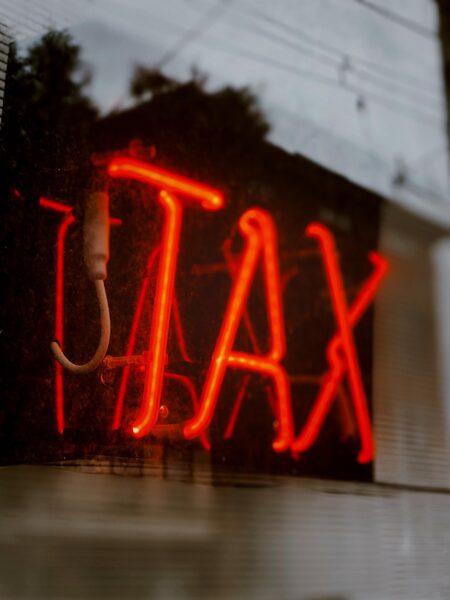 neon tax sign